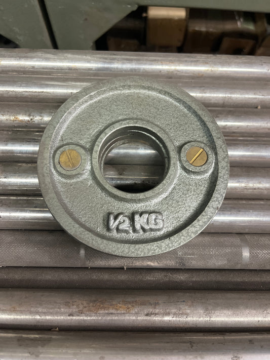 Old Style Powerlifting Plate, Grey, 1/2 KG