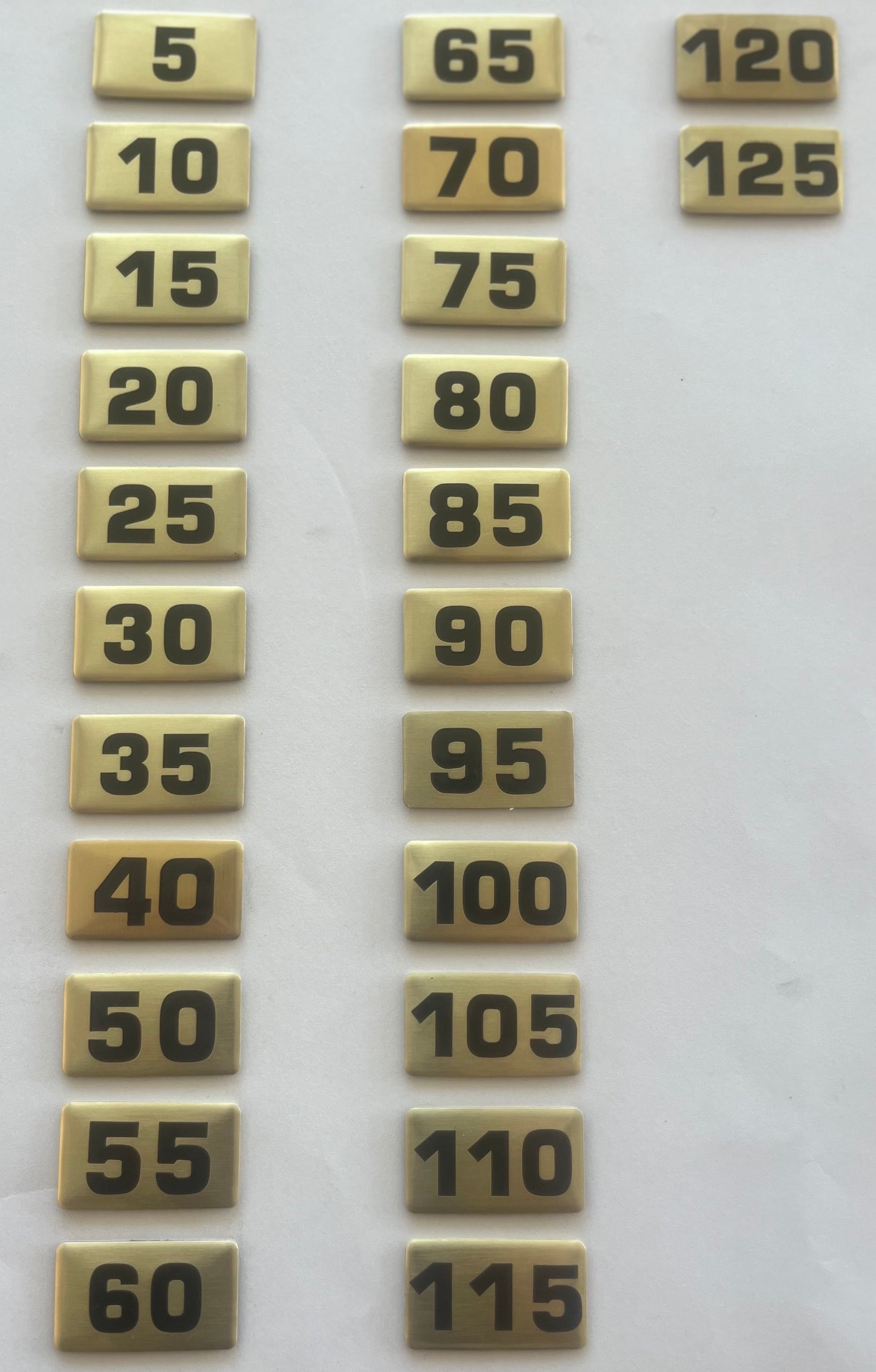 IVANKO Replacement Brass Number Plates for Fixed Rubber Dumbbells (Part No. NBR/R)