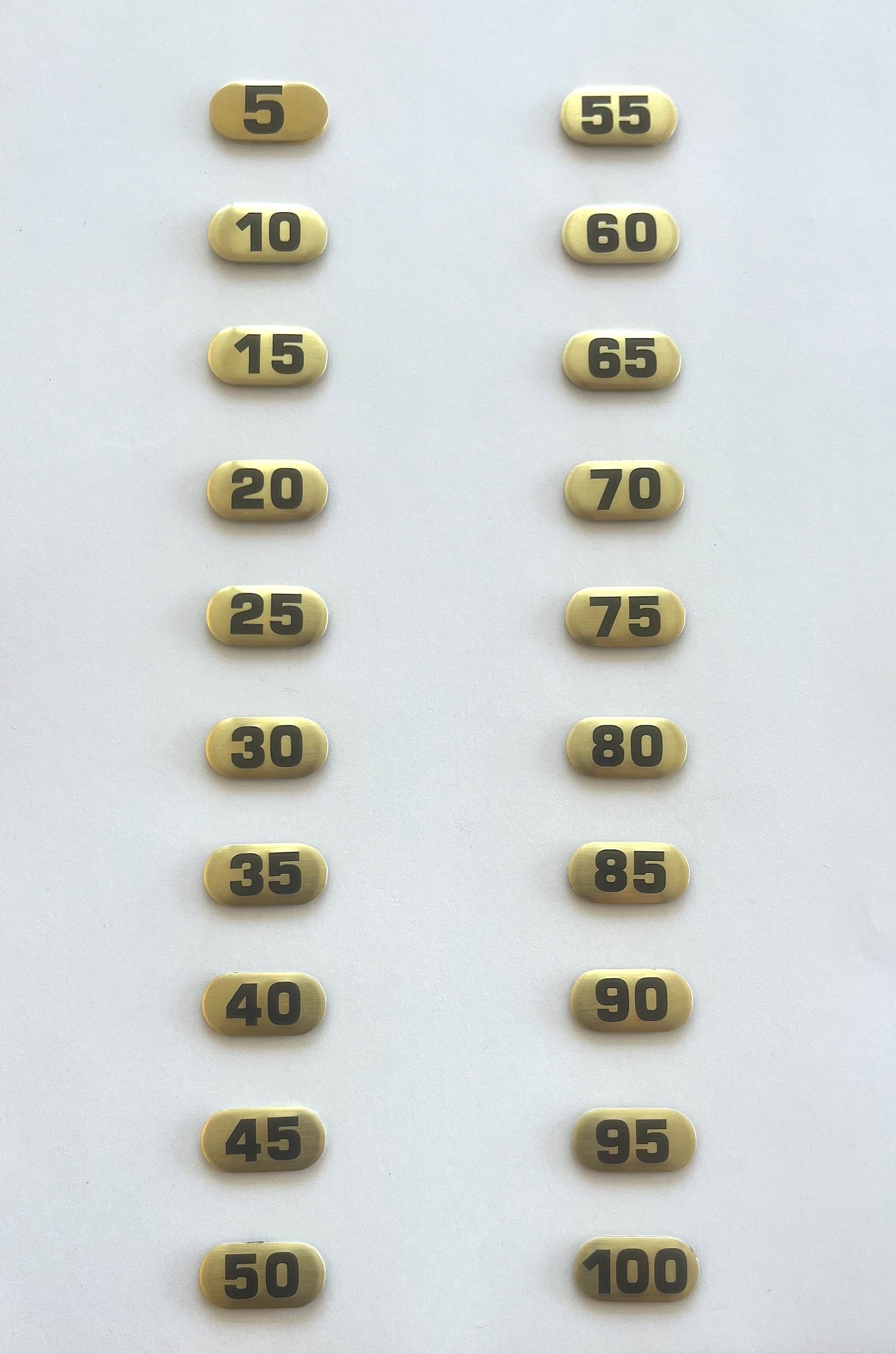 IVANKO Replacement Brass Number Plates for Cast-Iron Dumbbells (Part No. NBR/M)