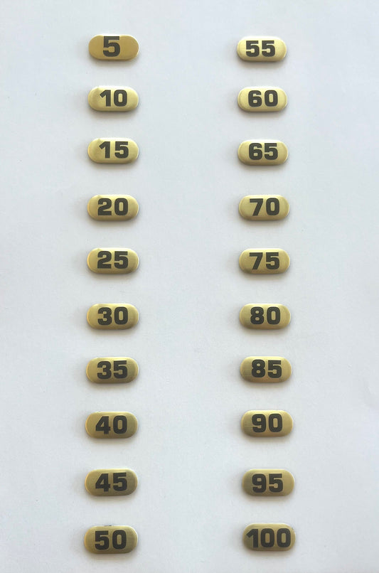 IVANKO Replacement Brass Number Plates for Cast-Iron Dumbbells (Part No. NBR/M)