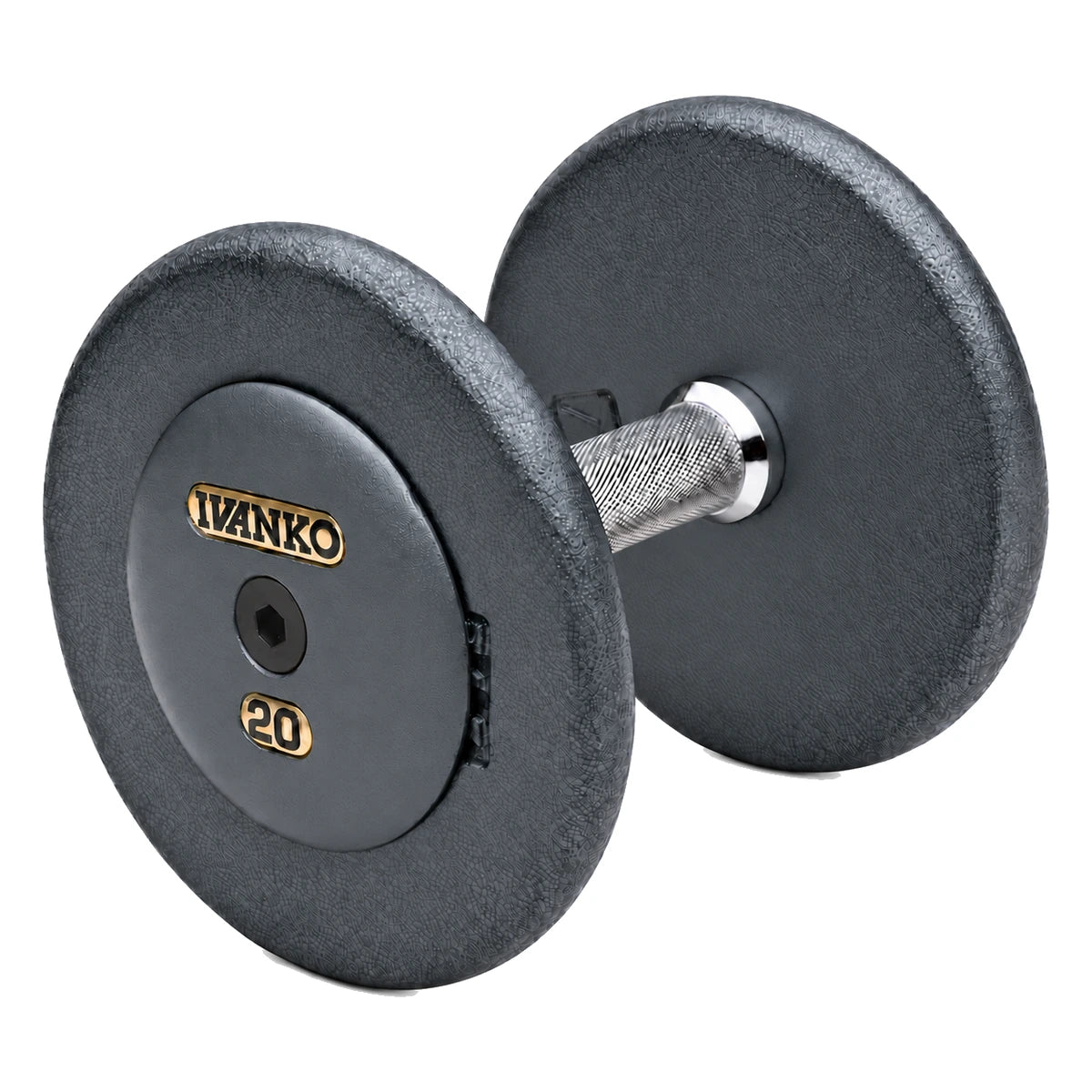 Fixed Dumbbell Sets - Cast Iron Plates w/ Ductile Cast Iron End Plates, Grey | R/EP-1.25