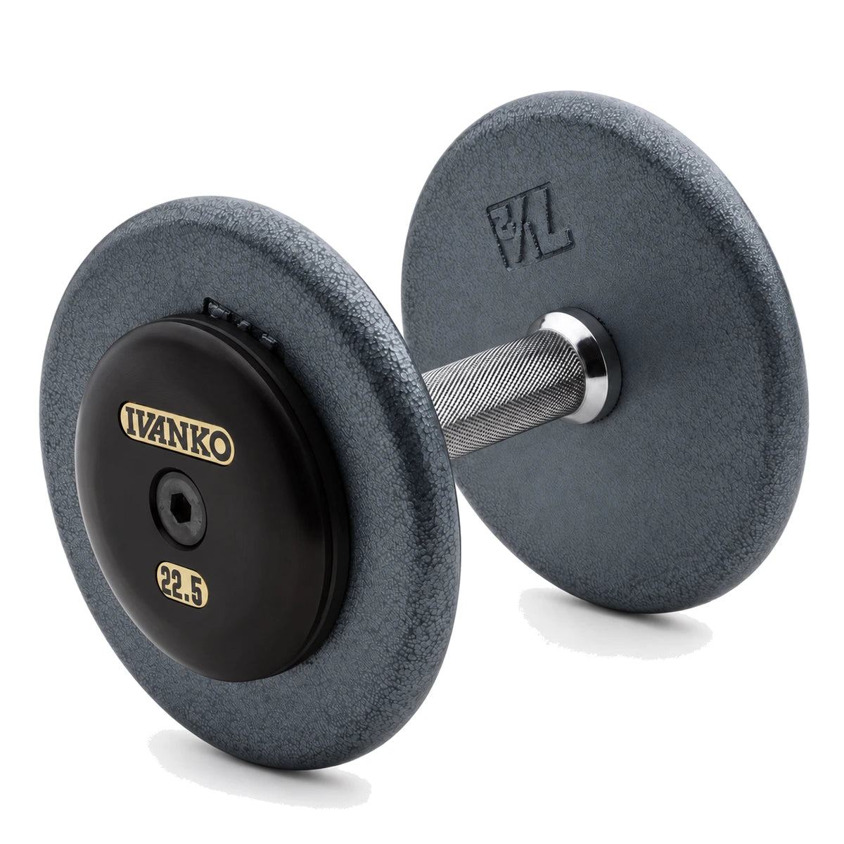 Fixed Dumbbell Set - Cast-Iron, Machined Plates W/Machined, Black-Oxide End Plate | RM/EP-1.5